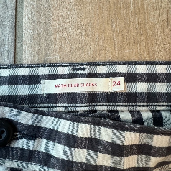 Levi's Women's Math Club Slacks Pants Plaid Black White Straight Leg Crop 24 - Picture 5 of 7